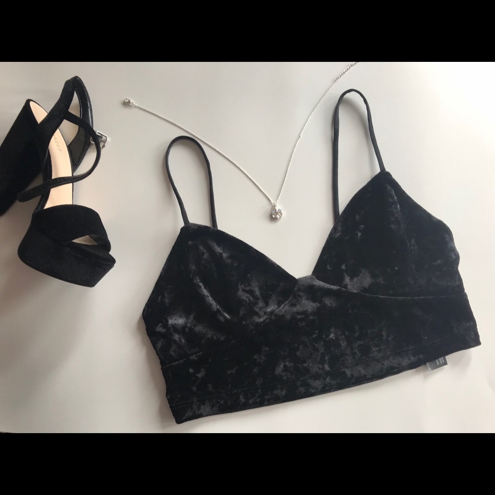 Zara crushed velvet crop top